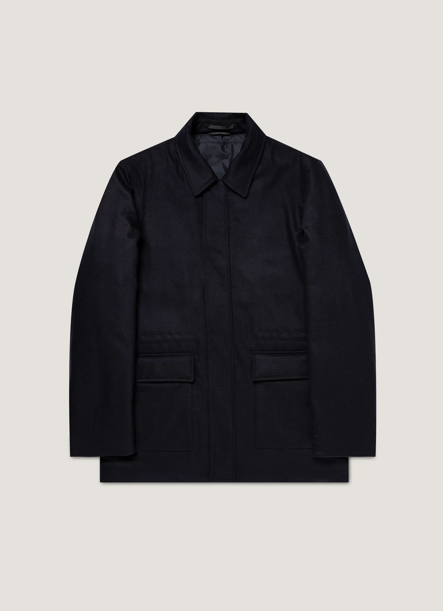 Men's Wool Cashmere Field Jacket in Navy sold by Sunspel