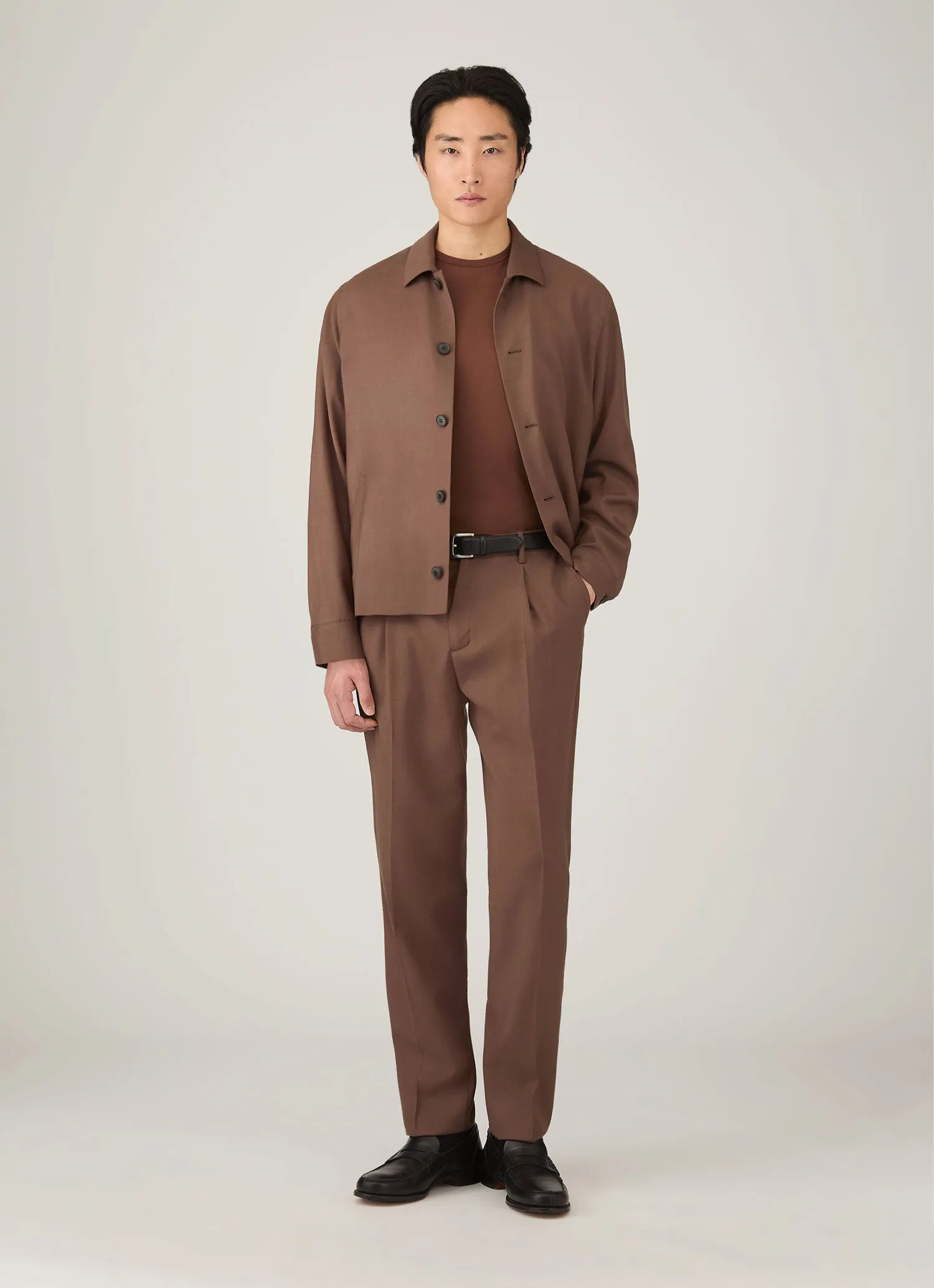 Men's Wool Twill Jacket in Light Brown sold by Sunspel product image thumbnail 3