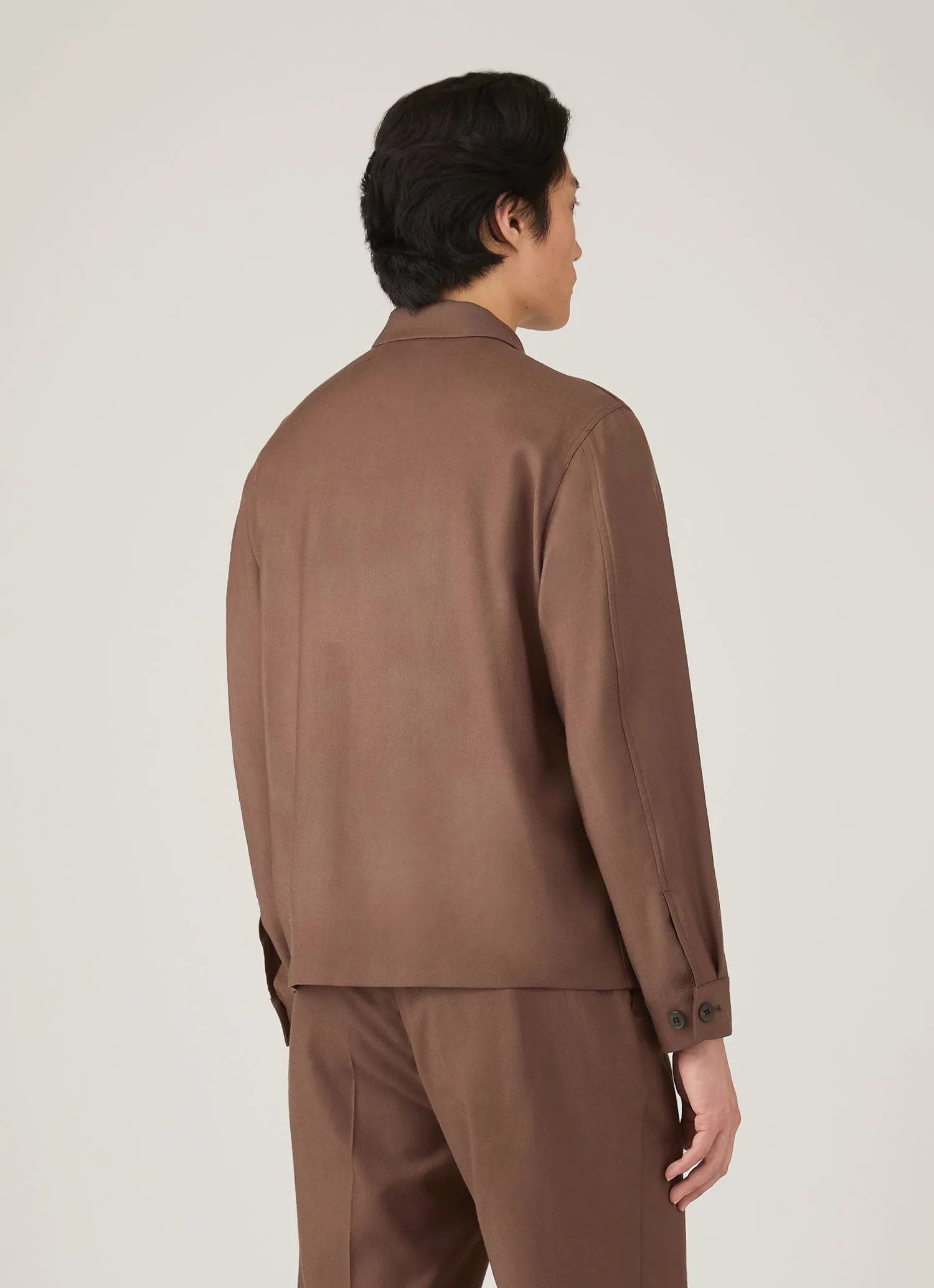 Men's Wool Twill Jacket in Light Brown sold by Sunspel product image thumbnail 5
