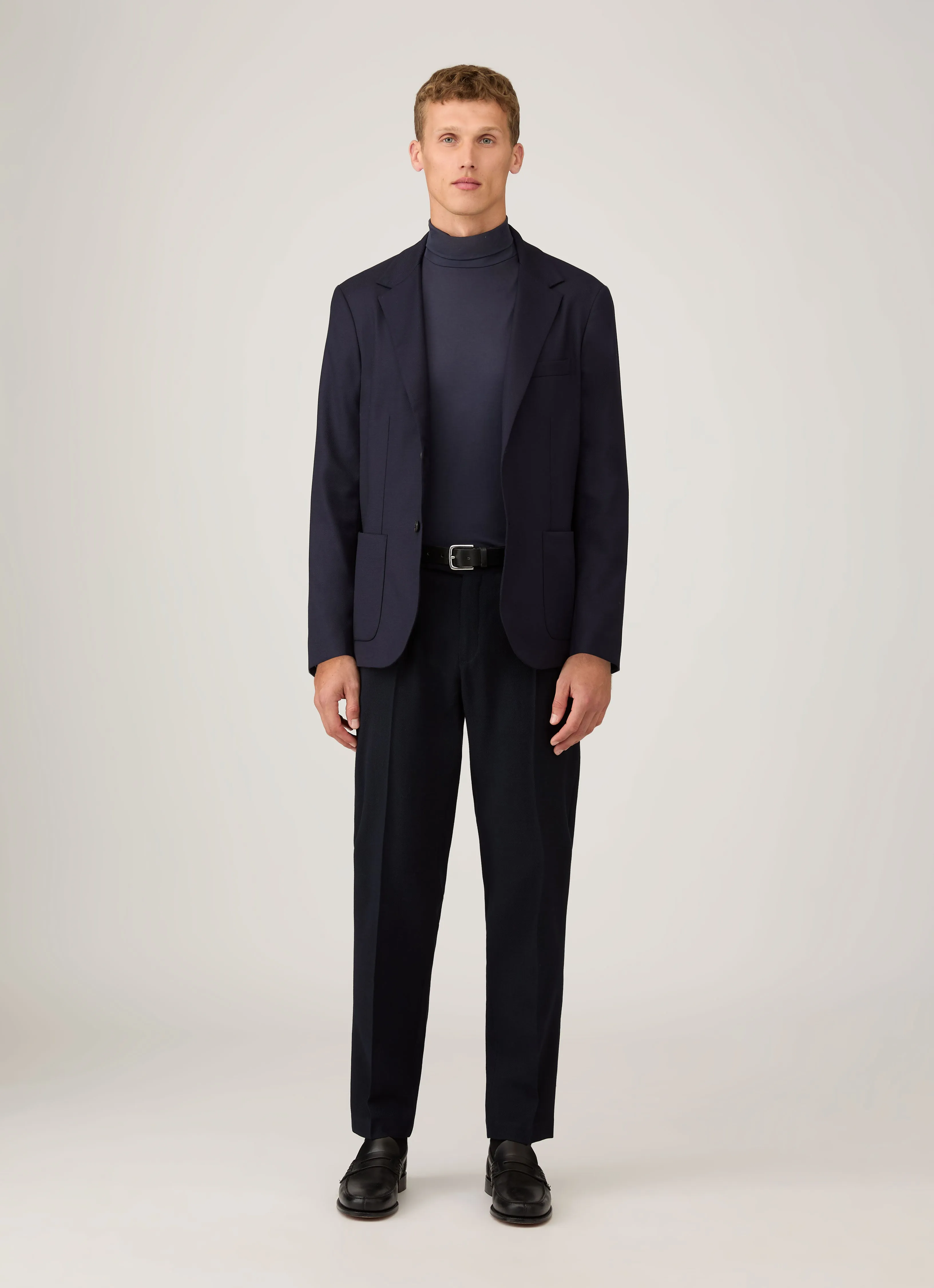 Men's Long Sleeve Roll Neck in Navy sold by Sunspel product image thumbnail 3