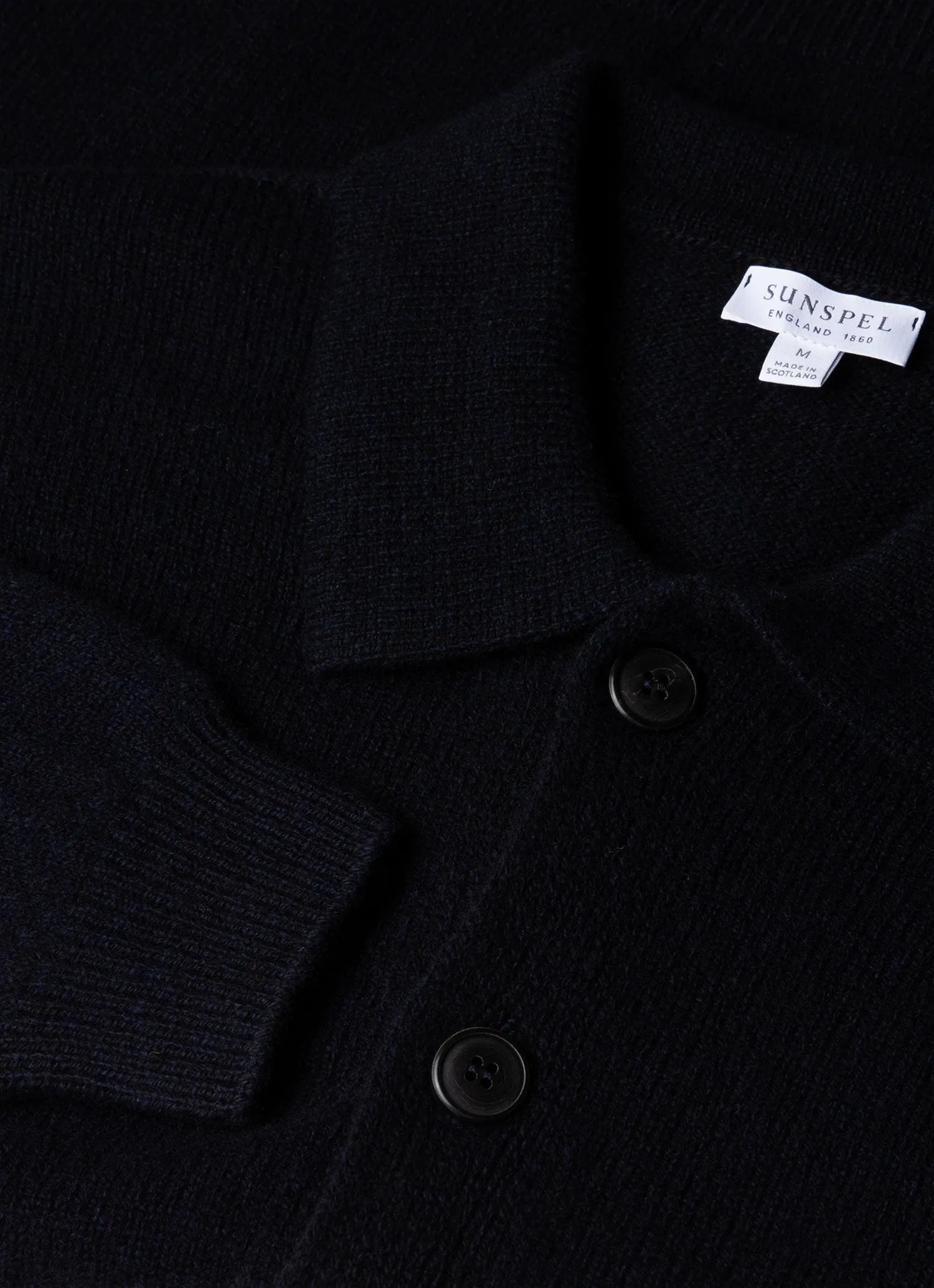 Men's Lambswool Cardigan in Dark Navy Mouline sold by Sunspel product image thumbnail 4