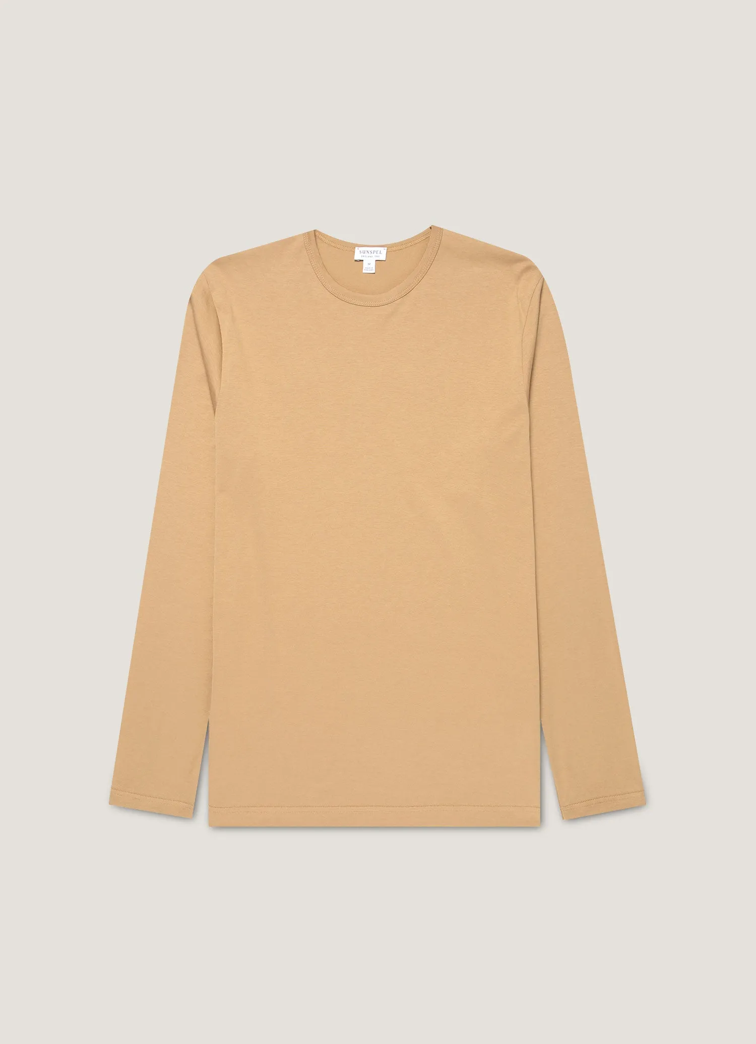 Men's Long Sleeve Classic T-shirt in Tan sold by Sunspel