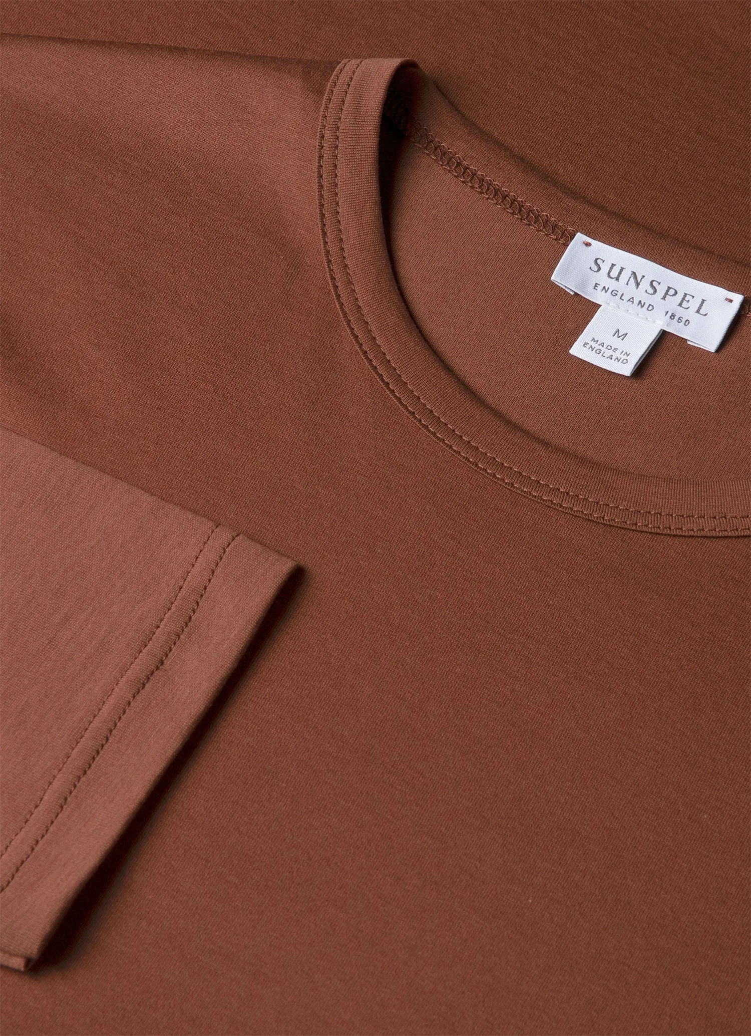 Men's Long Sleeve Classic T-shirt in Conker Brown sold by Sunspel product image thumbnail 4