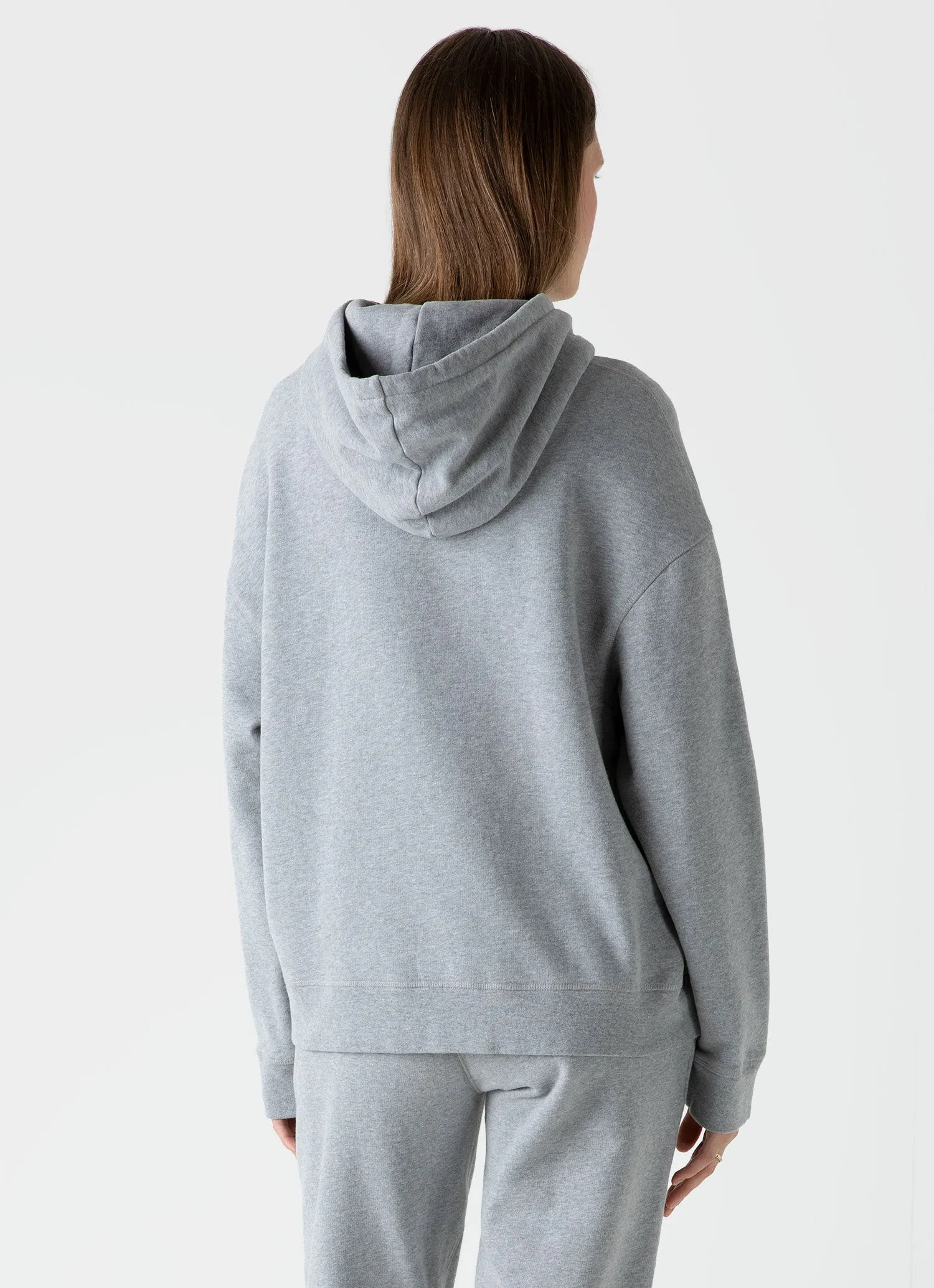 Women's Loopback Hoodie in Grey Melange sold by Sunspel product image thumbnail 4