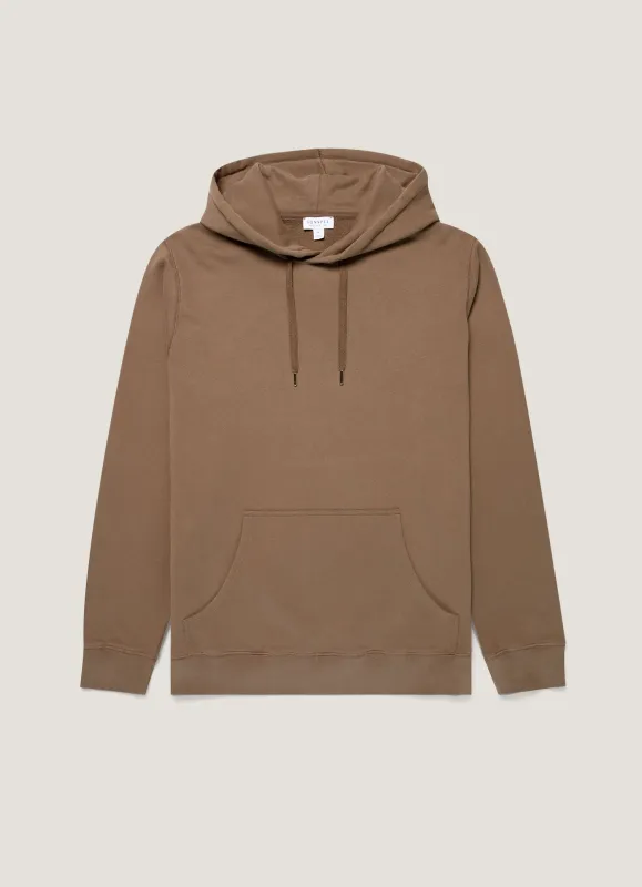 Men's Loopback Hoodie in Dark Cedar sold by Sunspel
