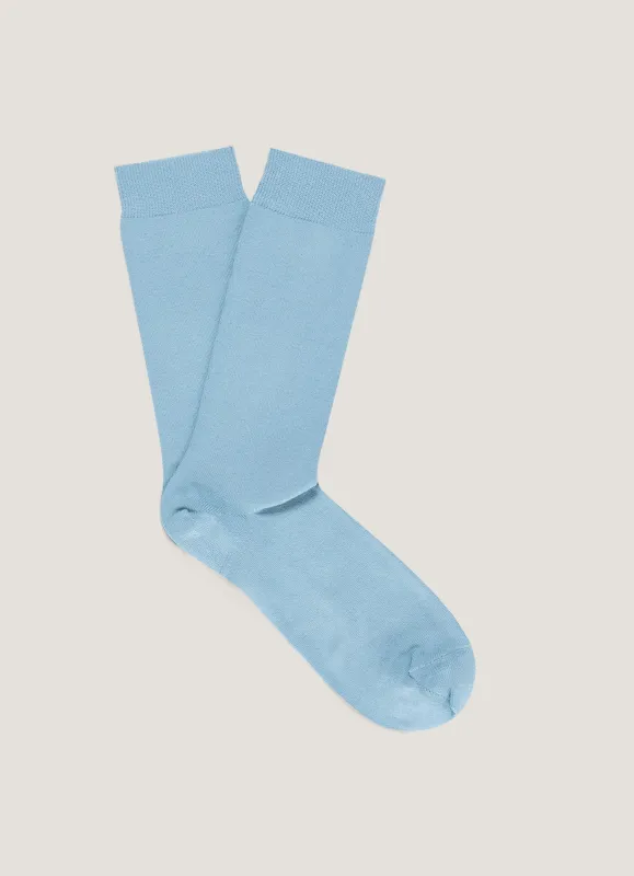 Men's Cotton Socks in Stone Blue sold by Sunspel
