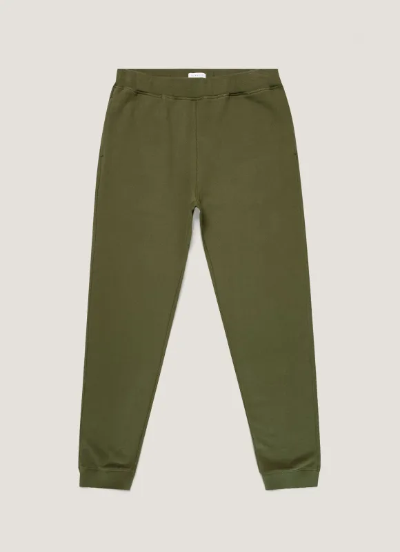 Men's Loopback Sweatpants in Deep Olive sold by Sunspel