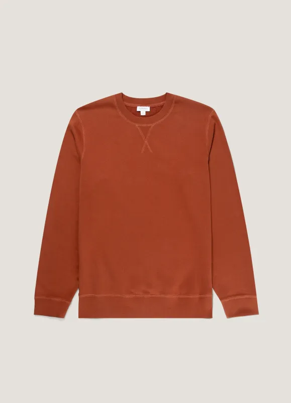 Men's Loopback Sweatshirt in Rust sold by Sunspel
