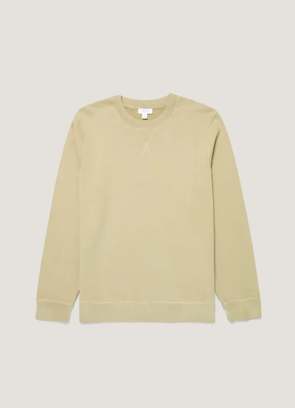 Men's Loopback Sweatshirt in Pistachio sold by Sunspel