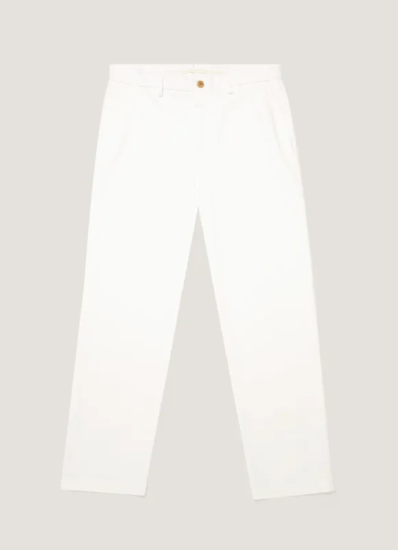 Men's Cotton Drill Trouser in Warm White sold by Sunspel