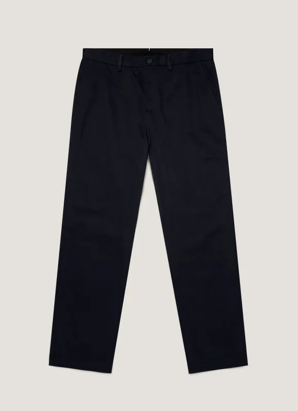 Men's Cotton Drill Trouser in Navy sold by Sunspel
