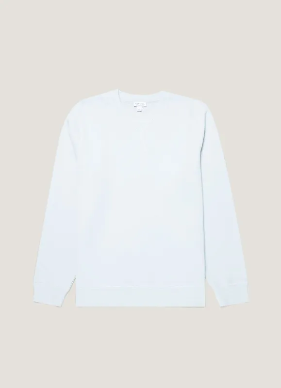 Men's Loopback Sweatshirt in Pastel Blue sold by Sunspel