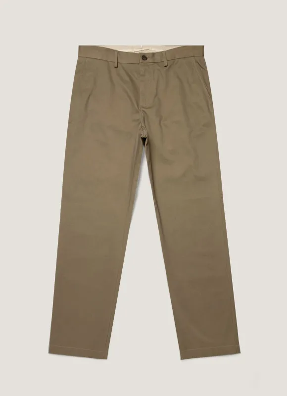 Men's Cotton Drill Trouser in Dark Stone sold by Sunspel