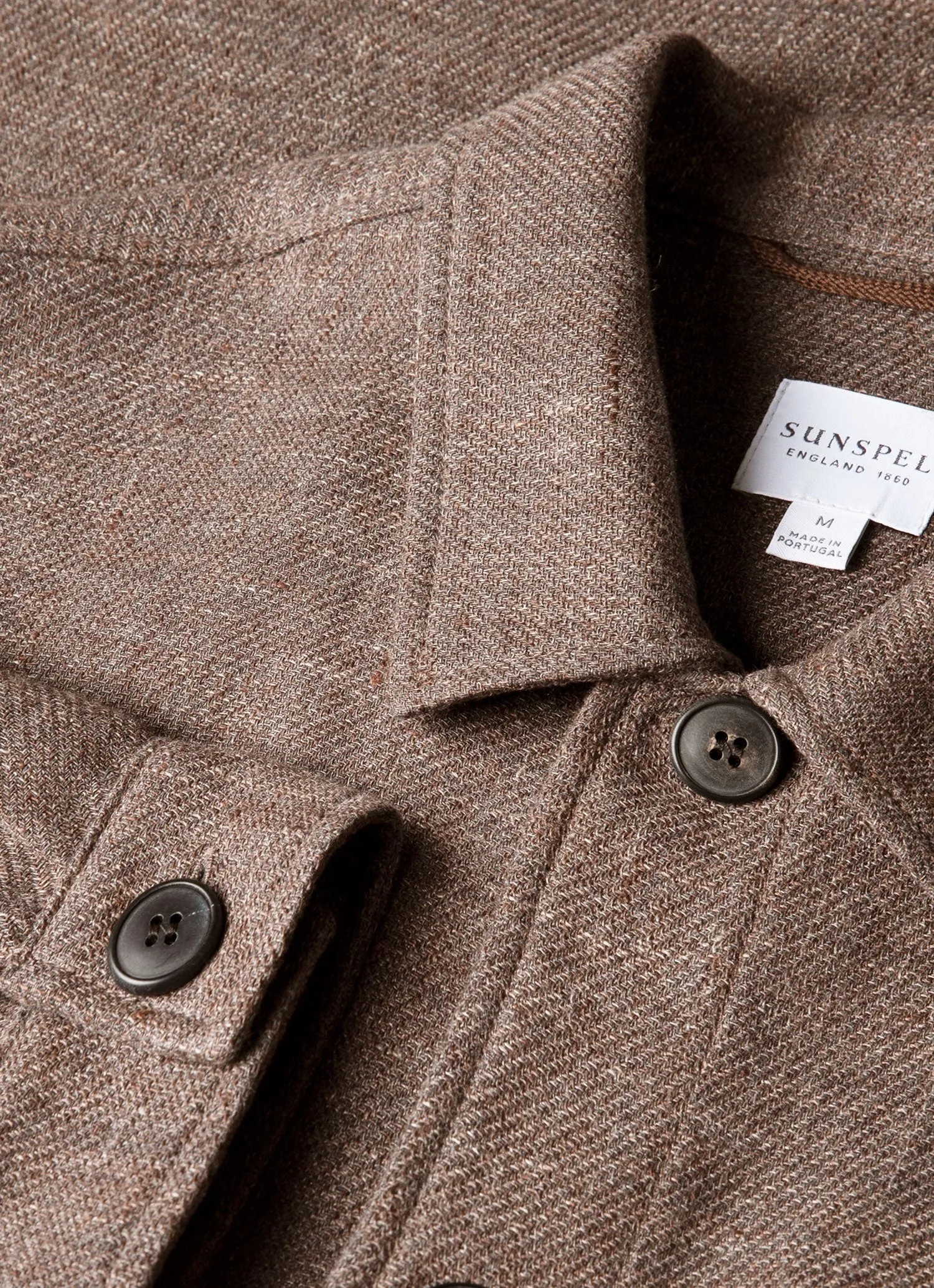 Men's Cotton Linen Twill Twin Pocket Jacket in Dark Cedar sold by Sunspel product image thumbnail 4