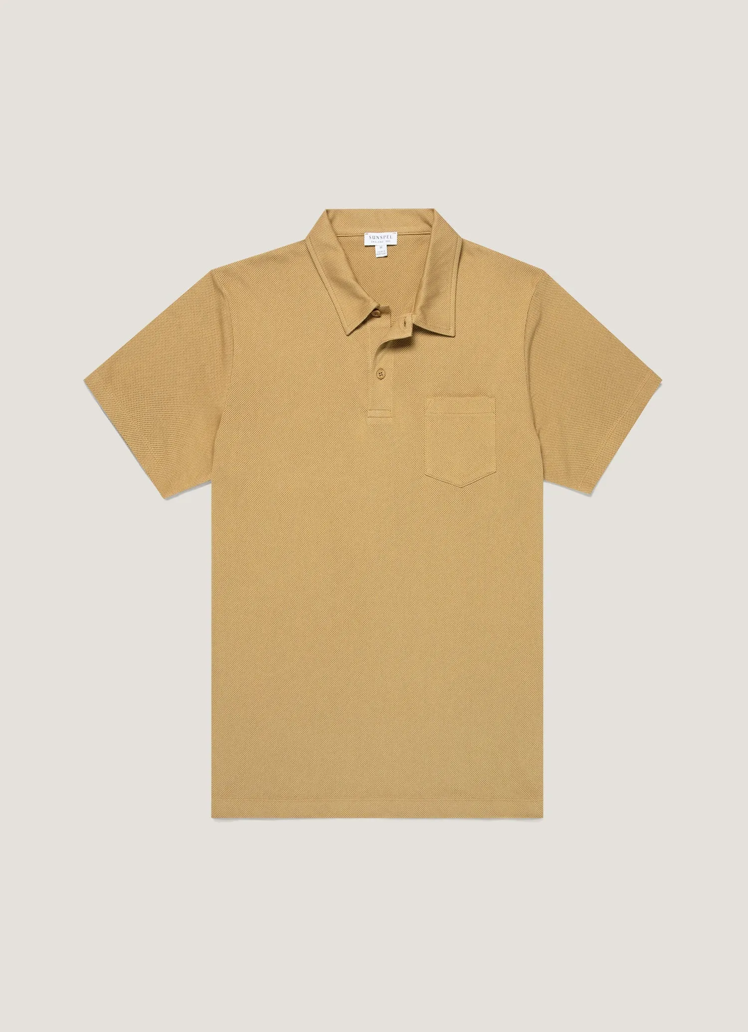 Men's Riviera Polo Shirt in Walnut sold by Sunspel