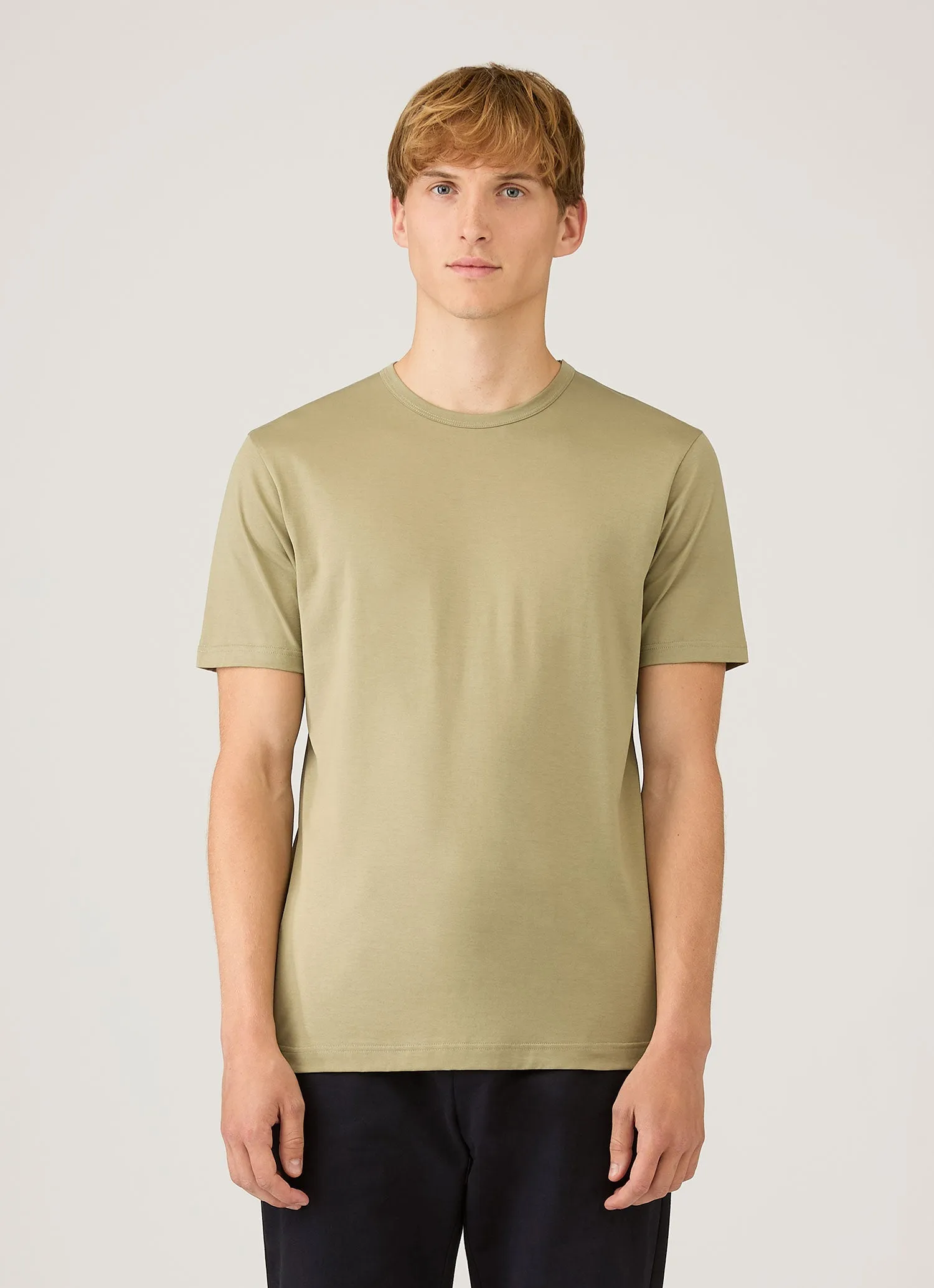 Men's Classic T-shirt in Pistachio sold by Sunspel product image thumbnail 2