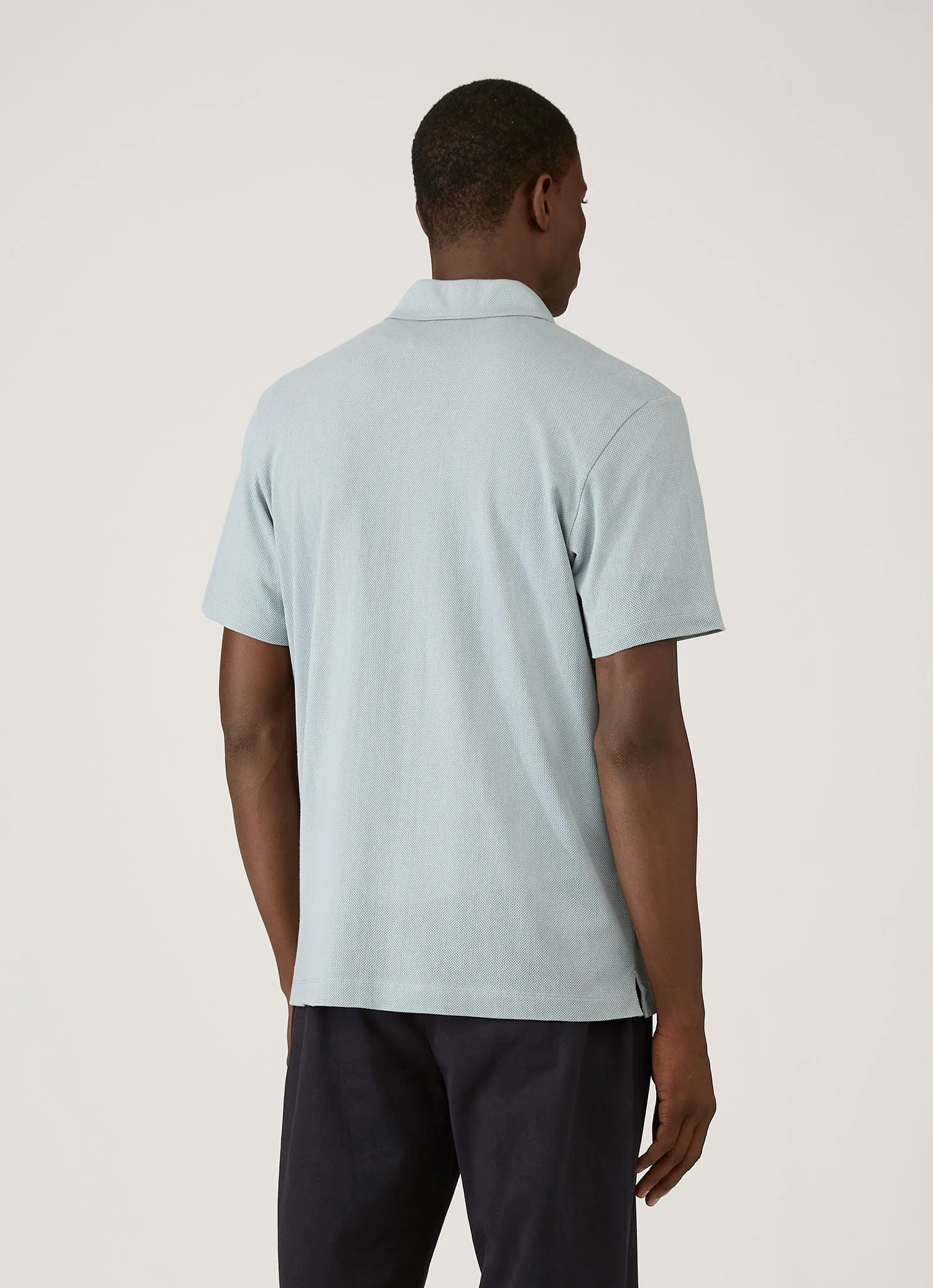 Men's Riviera Camp Collar Shirt in Stone Blue sold by Sunspel product image thumbnail 5