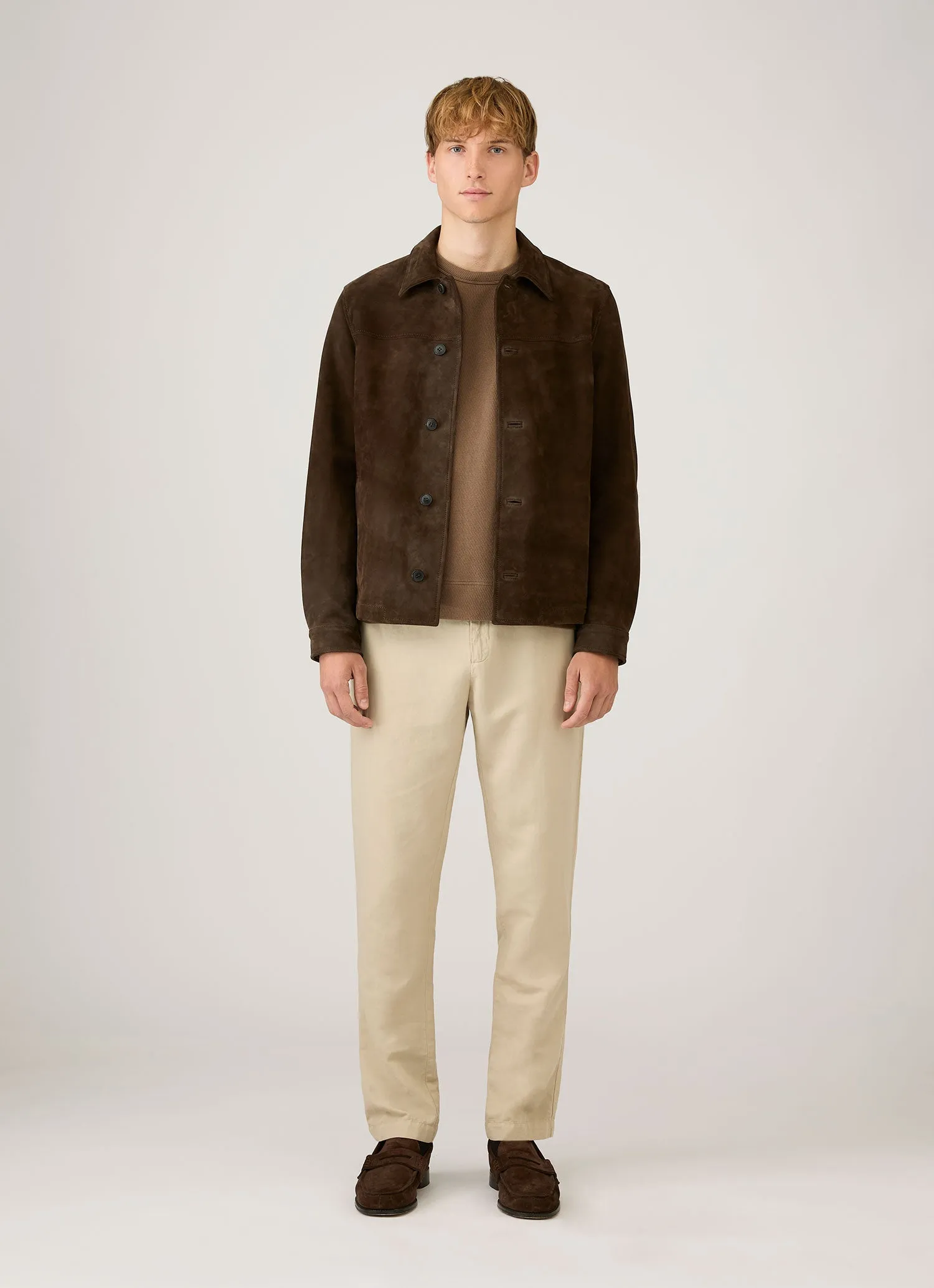 Men's Long Sleeve Cellulock Crew Neck in Dark Cedar sold by Sunspel product image thumbnail 3