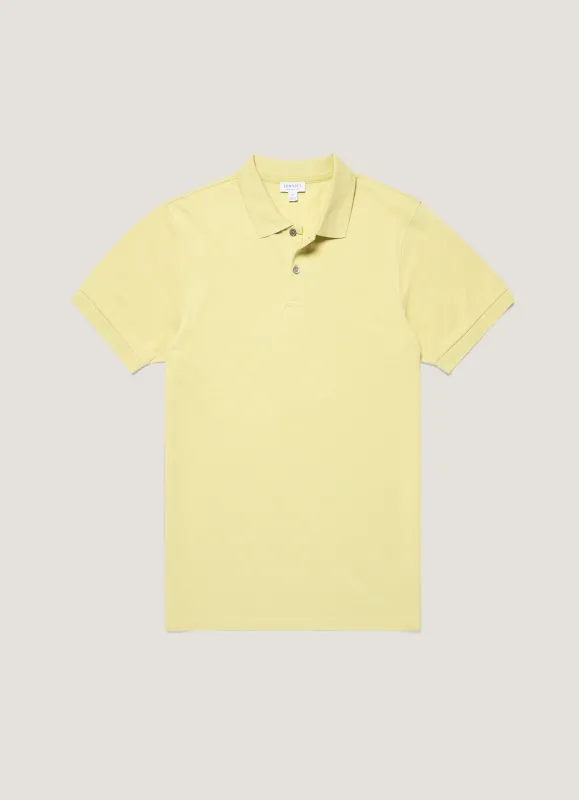 Men's Piqué Polo Shirt in Avocado sold by Sunspel