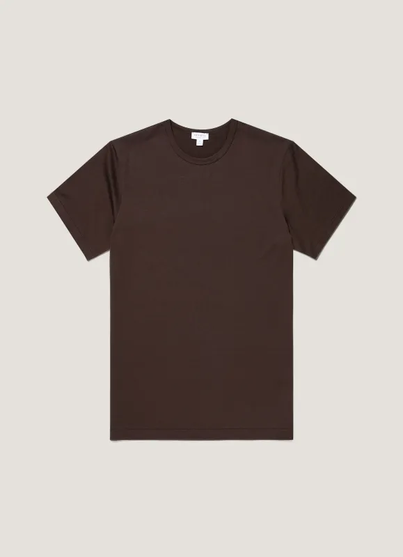 Men's Classic T-shirt in Dark Chocolate sold by Sunspel