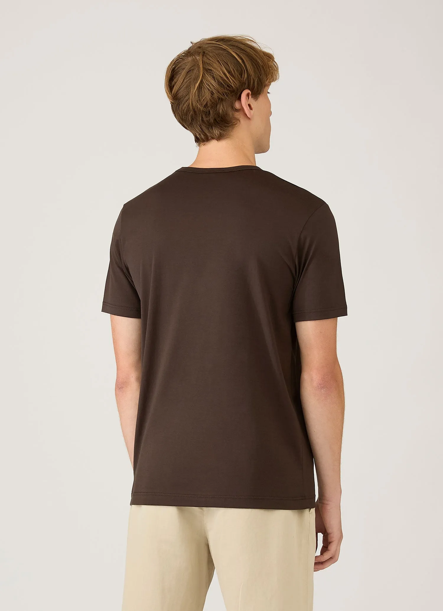 Men's Classic T-shirt in Dark Chocolate sold by Sunspel product image thumbnail 5