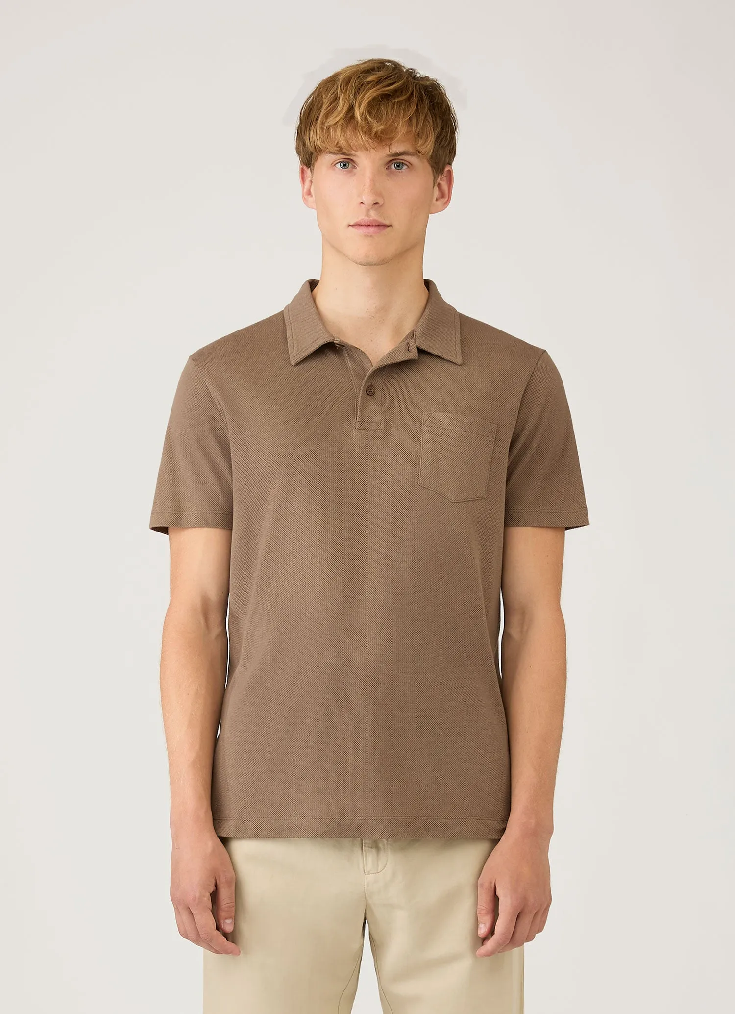 Men's Riviera Polo Shirt in Dark Cedar sold by Sunspel product image thumbnail 2
