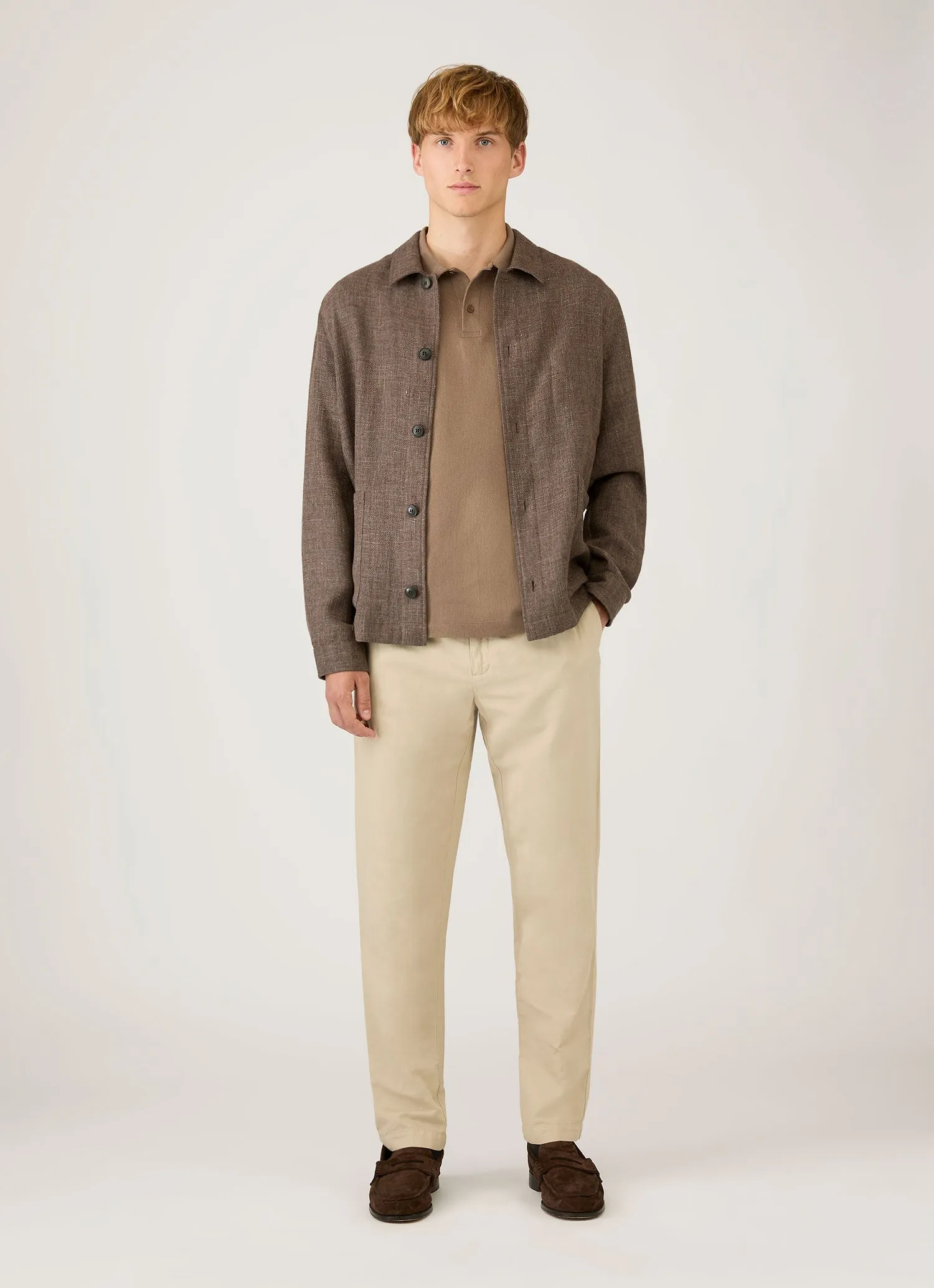 Men's Riviera Polo Shirt in Dark Cedar sold by Sunspel product image thumbnail 3