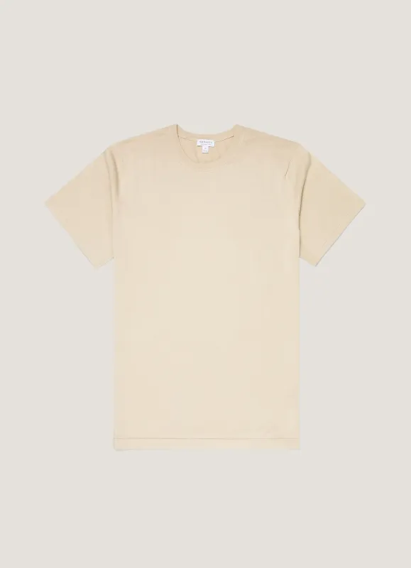 Men's Sea Island Cotton Knit T-shirt in Hazelwood sold by Sunspel
