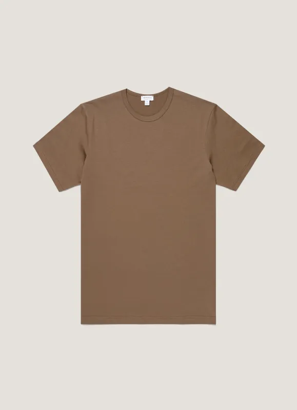 Men's Classic T-shirt in Dark Cedar made by Sunspel