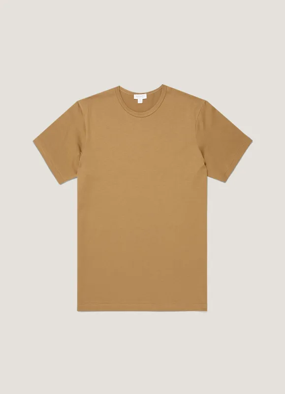 Men's Classic T-shirt in Walnut sold by Sunspel