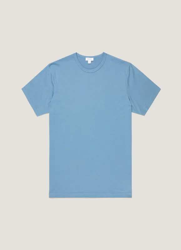 Men's Classic T-shirt in Airforce Blue sold by Sunspel