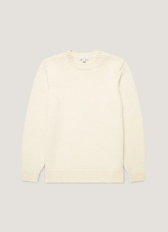 Men's Fisherman Jumper in Ecru sold by Sunspel
