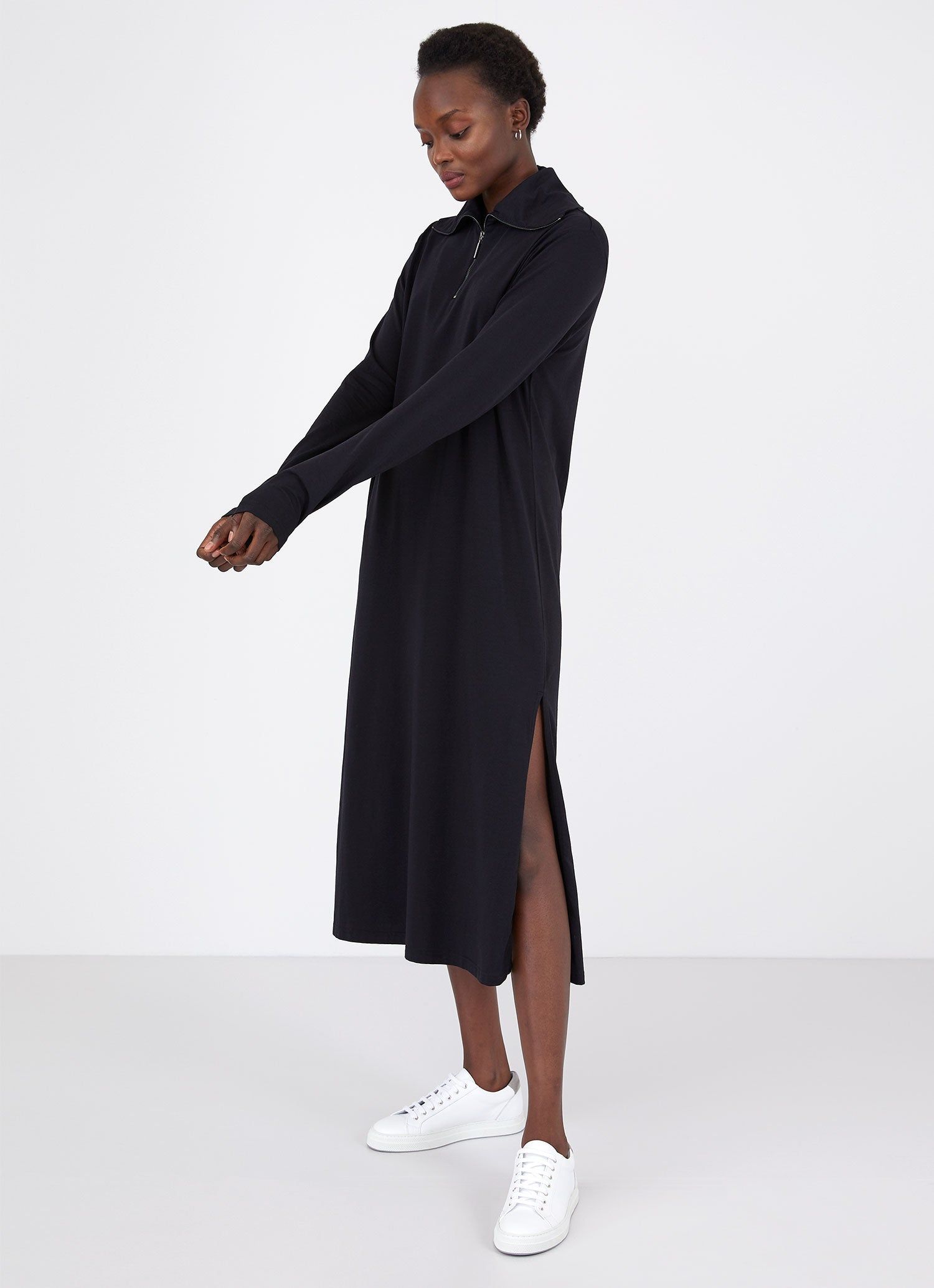 Women's Sunspel x Studio Nicholson Jersey Dress in Black sold by Sunspel product image thumbnail 3