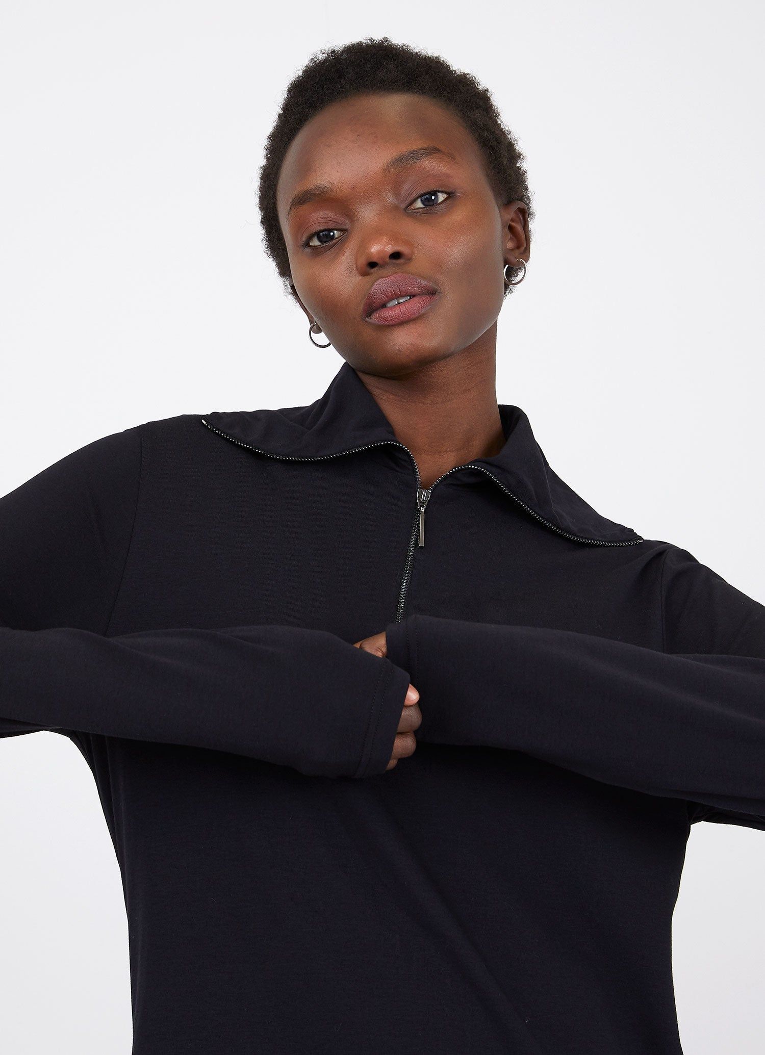 Women's Sunspel x Studio Nicholson Jersey Dress in Black sold by Sunspel product image thumbnail 4