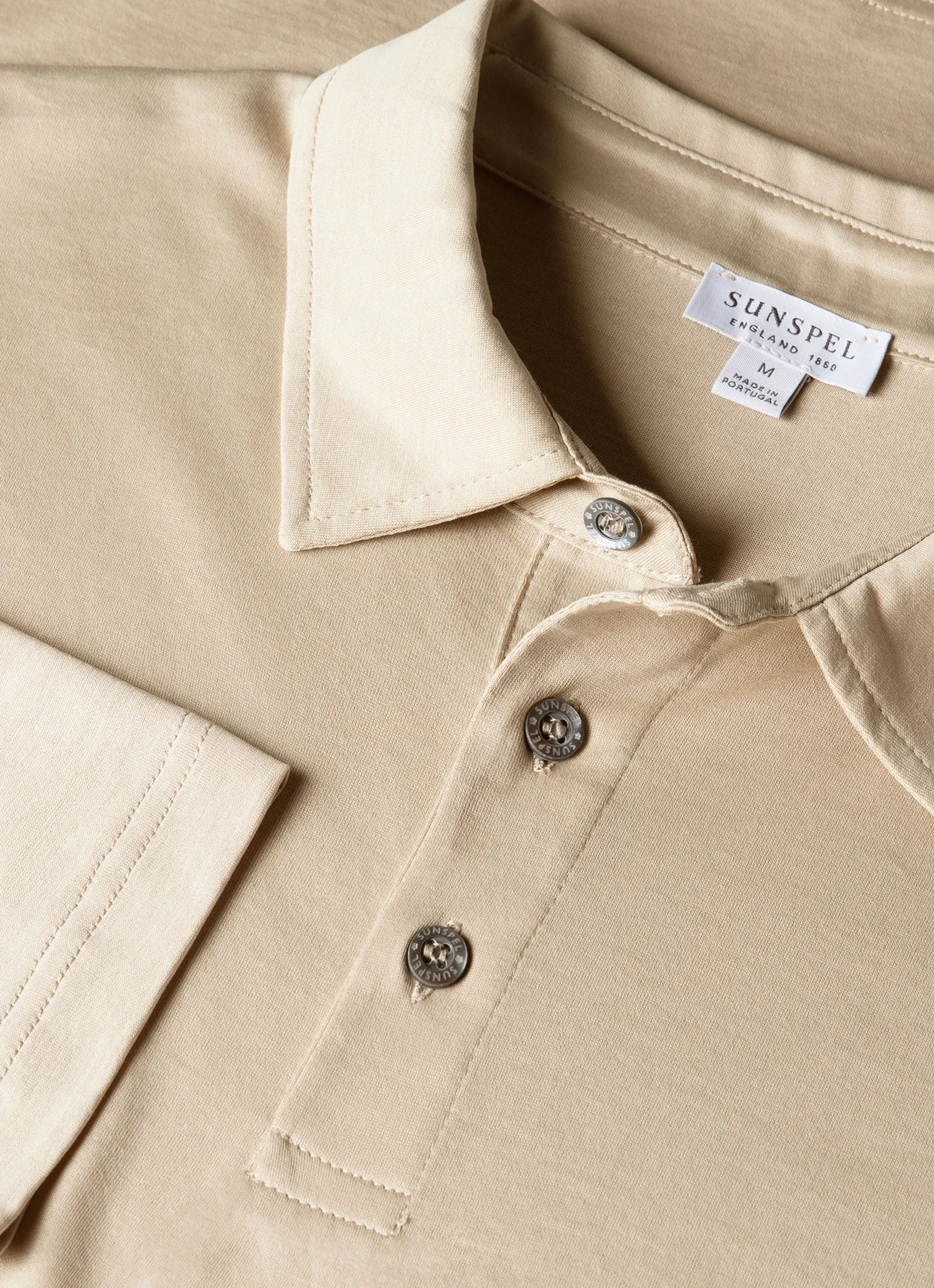 Men's Long Sleeve Classic Jersey Polo Shirt in Hazelwood sold by Sunspel product image thumbnail 4