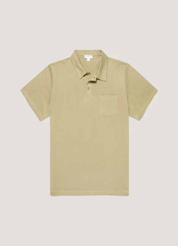 Men's Riviera Polo Shirt in Pistachio sold by Sunspel