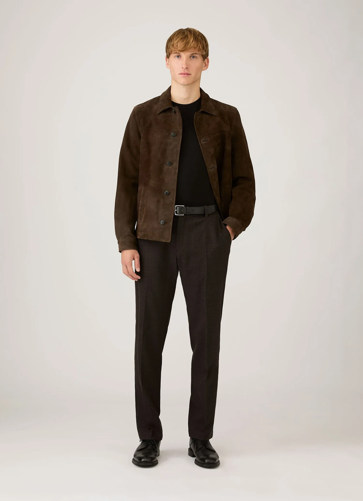 Men's Long Sleeve Heavyweight Jersey T-shirt in Black sold by Sunspel product image thumbnail 3