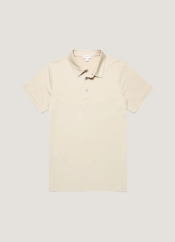 Men's Classic Jersey Polo Shirt in Hazelwood sold by Sunspel