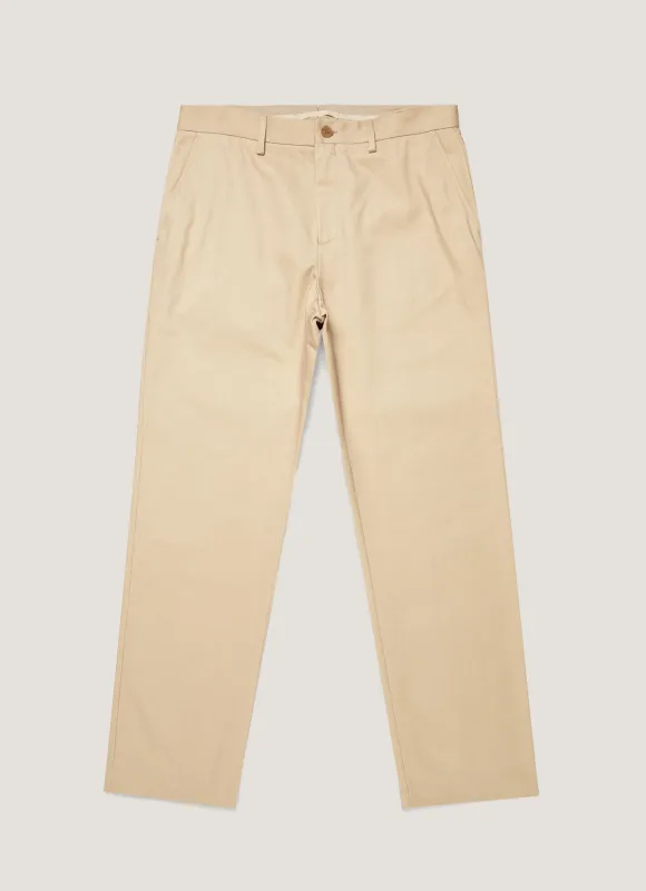 Men's Cotton Drill Trouser in Light Stone sold by Sunspel