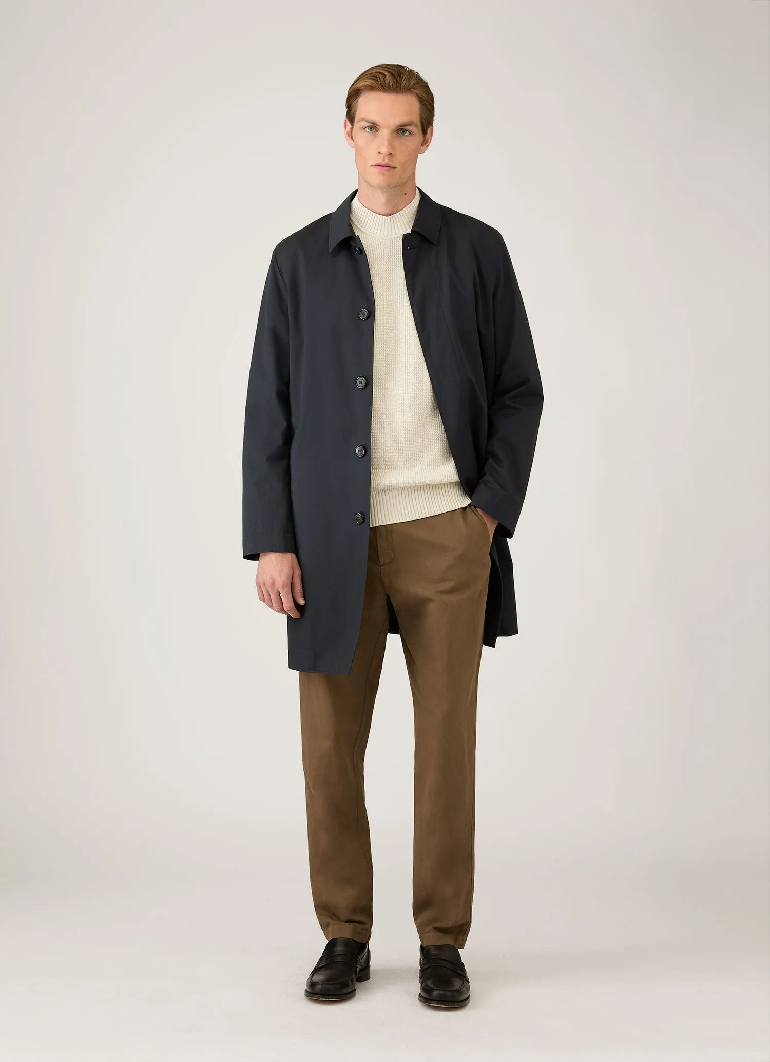 Men's Cotton Crew Neck Jumper in Ecru sold by Sunspel product image thumbnail 3