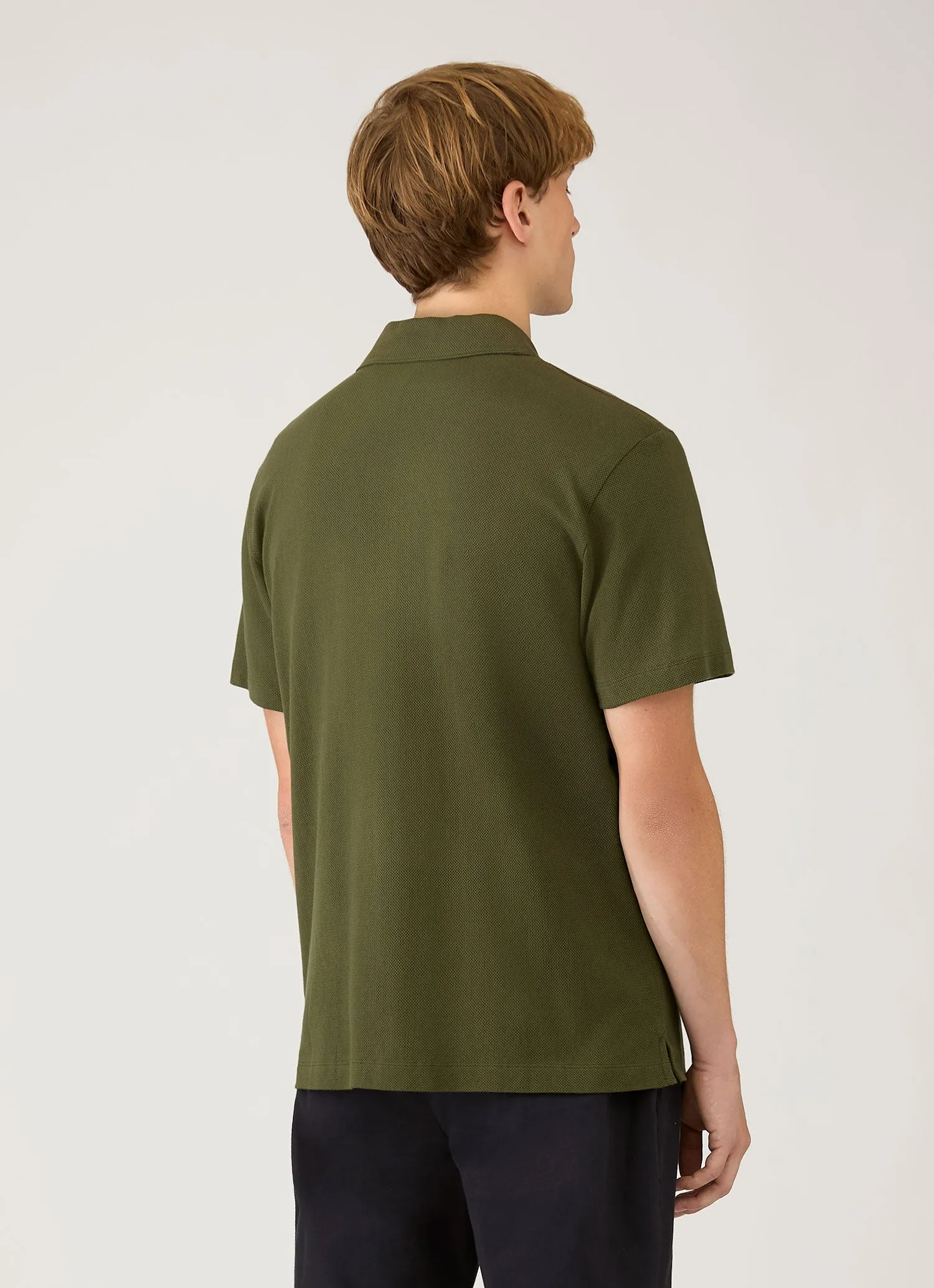 Men's Riviera Camp Collar Shirt in Deep Olive sold by Sunspel product image thumbnail 5
