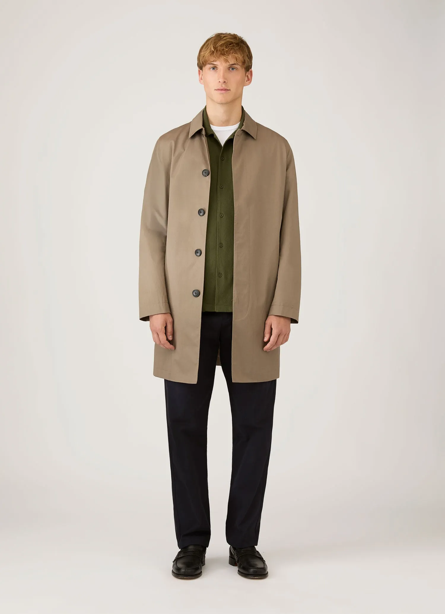 Men's Riviera Camp Collar Shirt in Deep Olive sold by Sunspel product image thumbnail 3