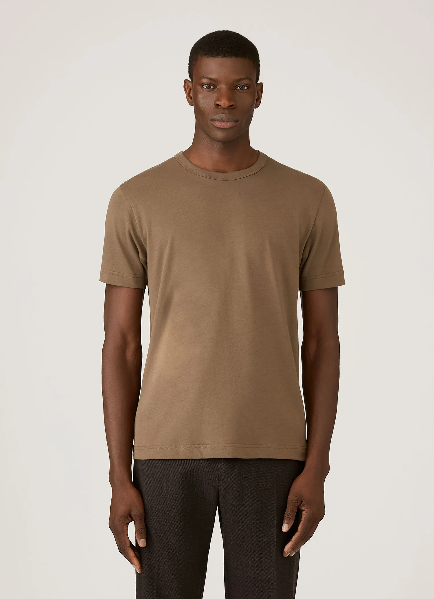 Men's Heavyweight Jersey T-shirt in Dark Cedar sold by Sunspel product image thumbnail 2