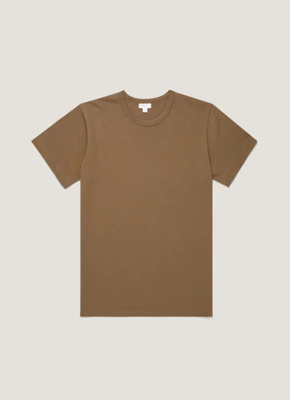 Men's Heavyweight Jersey T-shirt in Dark Cedar sold by Sunspel