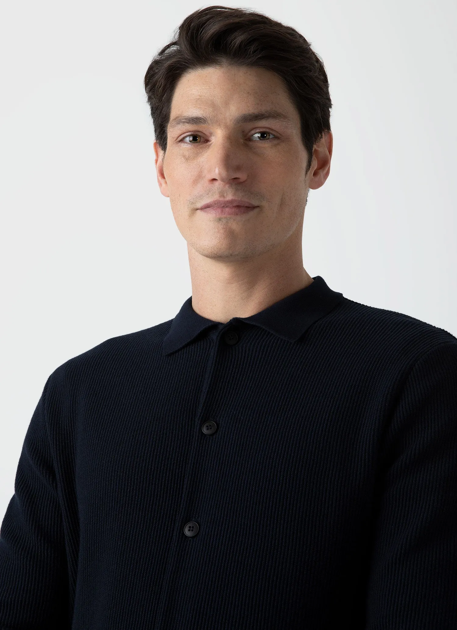 Men's Knitted Jacket in Navy sold by Sunspel product image thumbnail 5