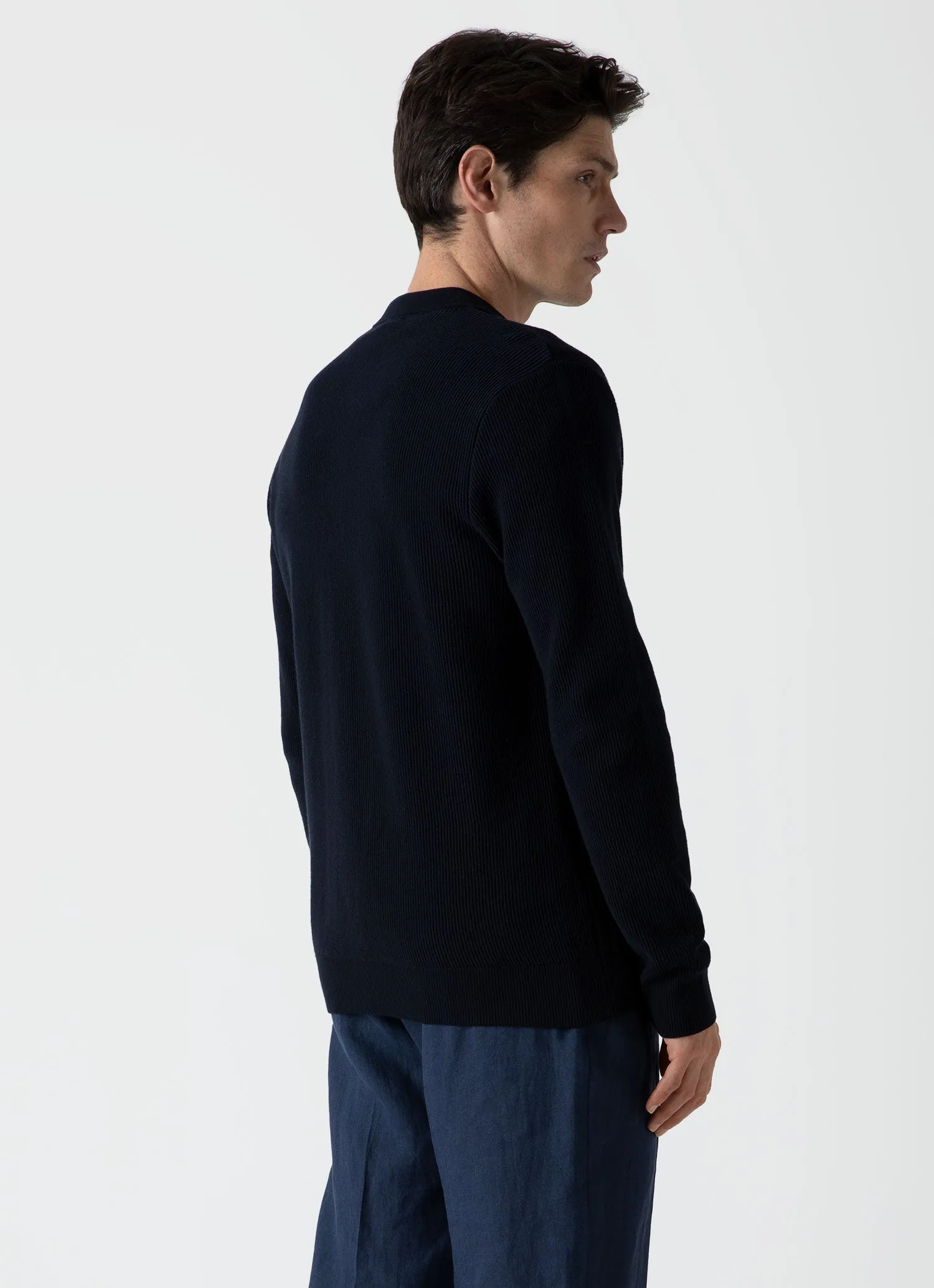 Men's Knitted Jacket in Navy sold by Sunspel product image thumbnail 4