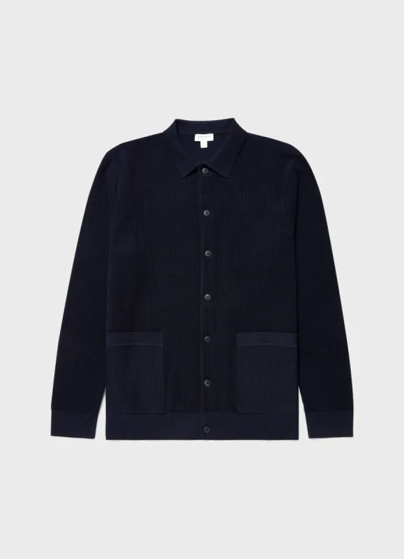 Men's Knitted Jacket in Navy sold by Sunspel