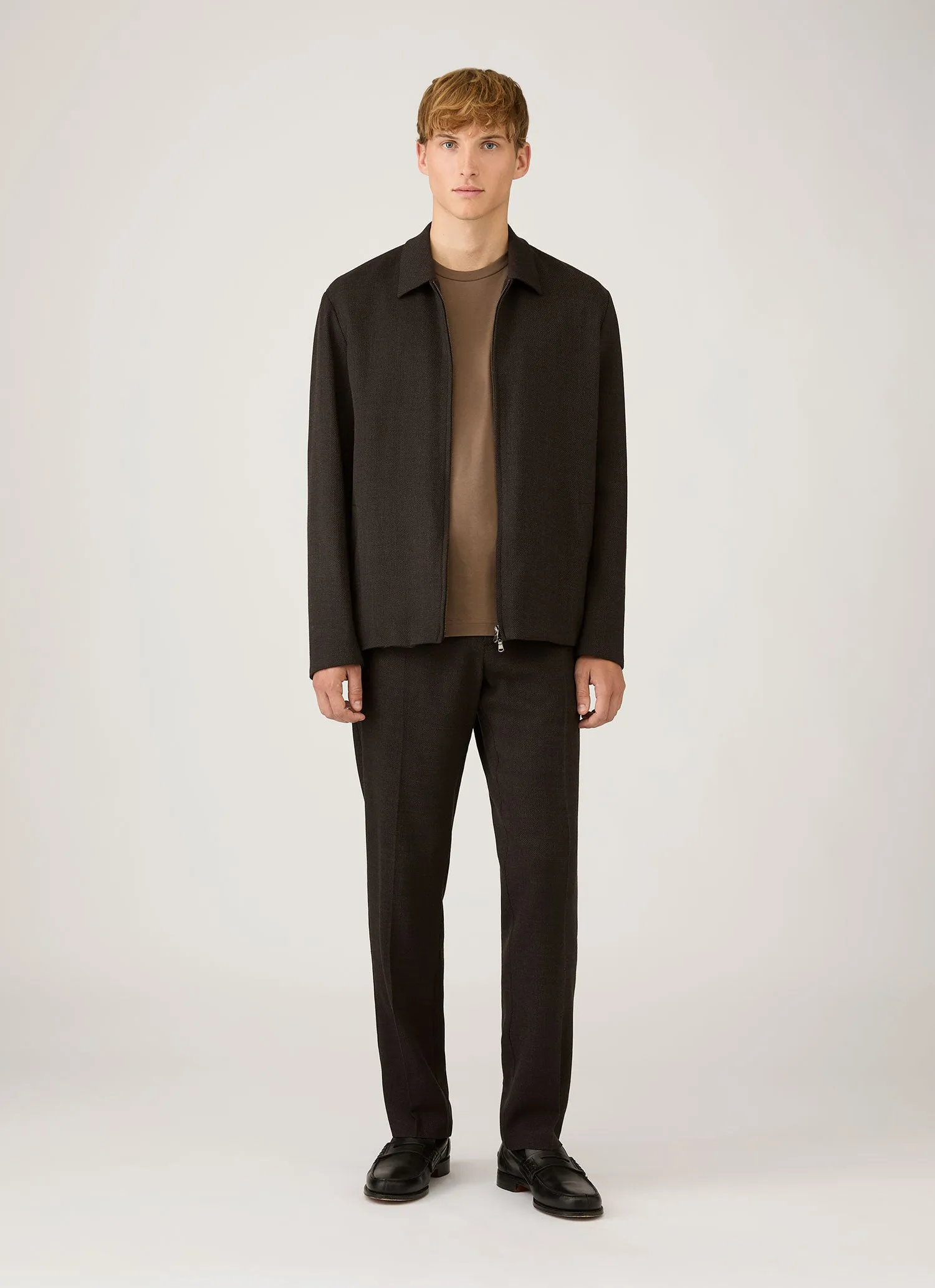 Men's Riviera Midweight T-shirt in Dark Cedar sold by Sunspel product image thumbnail 3