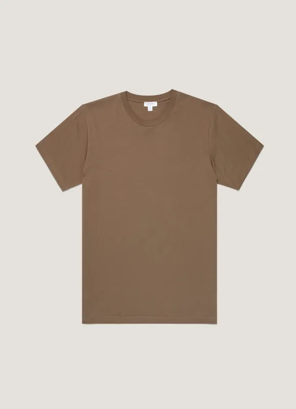 Men's Riviera Midweight T-shirt in Dark Cedar sold by Sunspel