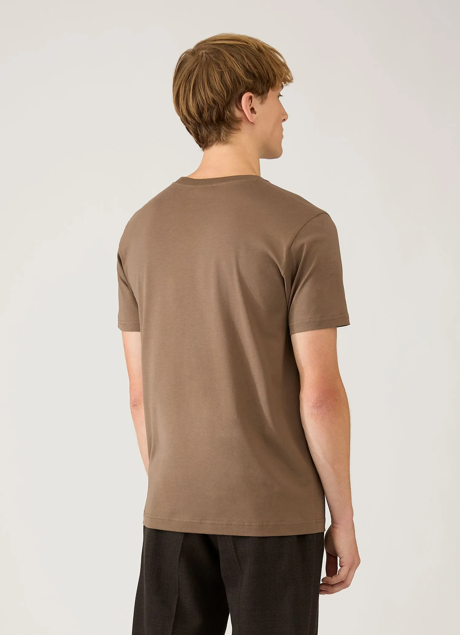Men's Riviera Midweight T-shirt in Dark Cedar sold by Sunspel product image thumbnail 5